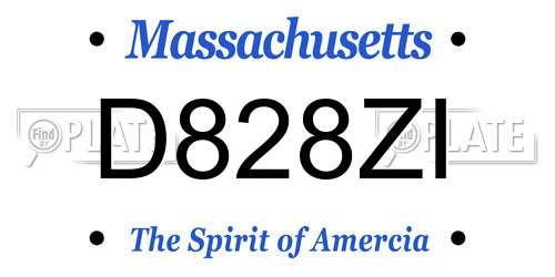 D828ZI Massachusetts License Plate