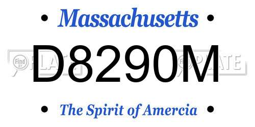 D8290M Massachusetts License Plate