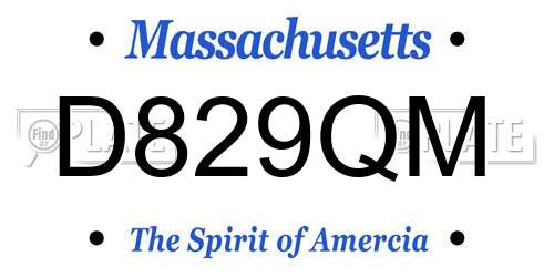 D829QM Massachusetts License Plate