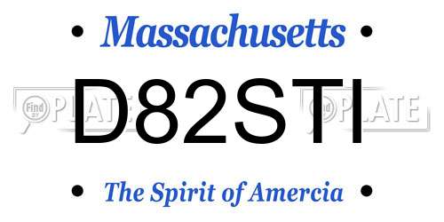 D82STI Massachusetts License Plate