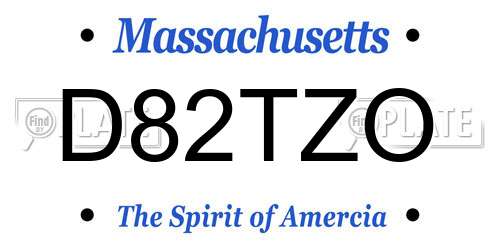 D82TZO Massachusetts License Plate