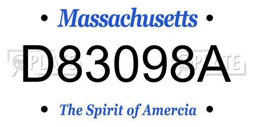 D83098A Massachusetts License Plate