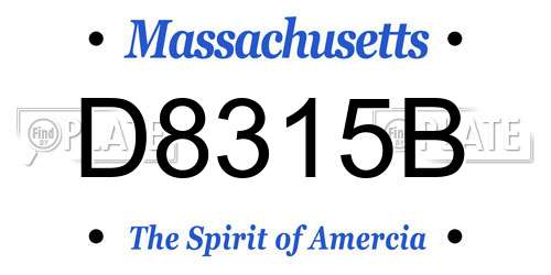 D8315B Massachusetts License Plate