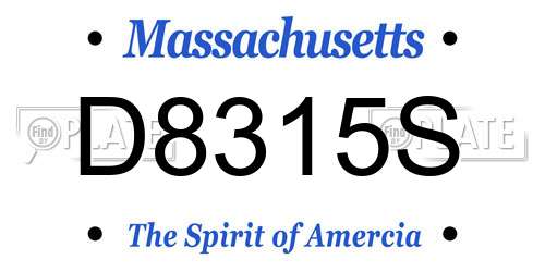 D8315S Massachusetts License Plate