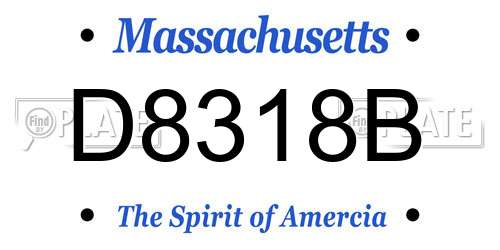 D8318B Massachusetts License Plate