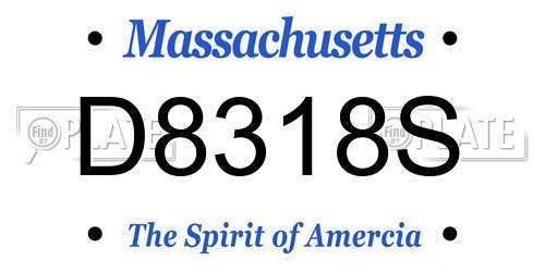 D8318S Massachusetts License Plate