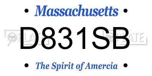 D831SB Massachusetts License Plate