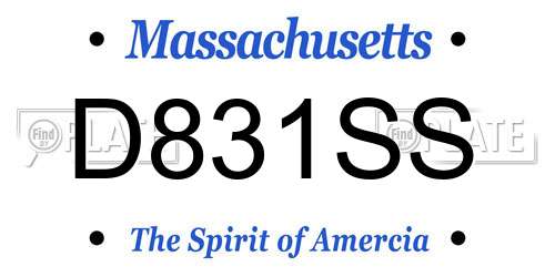 D831SS Massachusetts License Plate