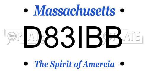 D83IBB Massachusetts License Plate