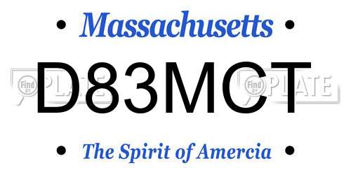 D83MCT Massachusetts License Plate