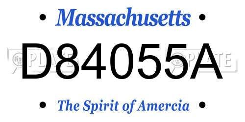 D84055A Massachusetts License Plate