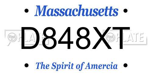 D848XT Massachusetts License Plate