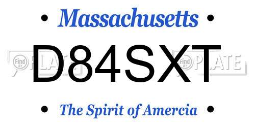 D84SXT Massachusetts License Plate