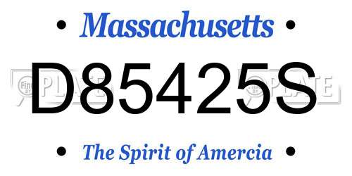 D85425S Massachusetts License Plate