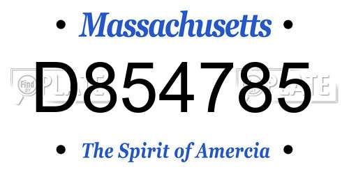 D854785 Massachusetts License Plate