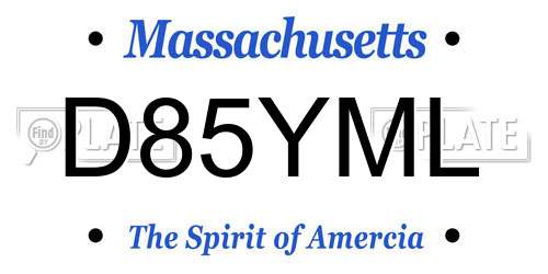 D85YML Massachusetts License Plate