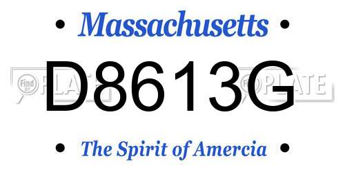 D8613G Massachusetts License Plate