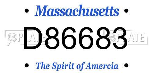 D86683 Massachusetts License Plate
