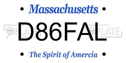 D86FAL Massachusetts License Plate