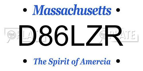 D86LZR Massachusetts License Plate