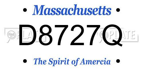 D8727Q Massachusetts License Plate