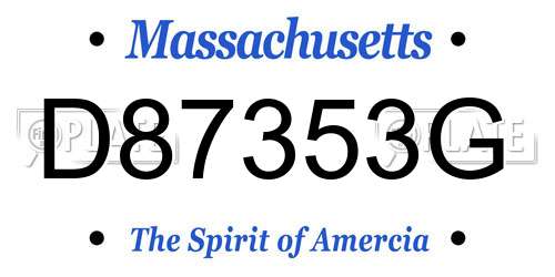 D87353G Massachusetts License Plate
