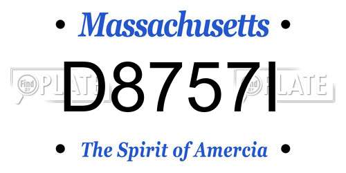 D8757I Massachusetts License Plate