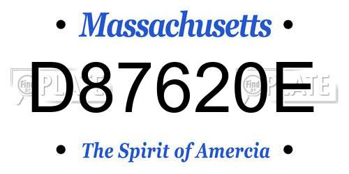 D87620E Massachusetts License Plate
