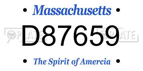 D87659 Massachusetts License Plate