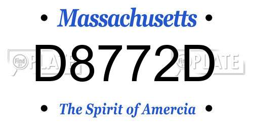 D8772D Massachusetts License Plate