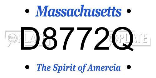 D8772Q Massachusetts License Plate