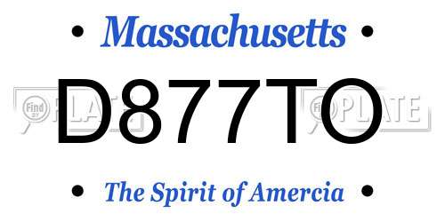 D877TO Massachusetts License Plate