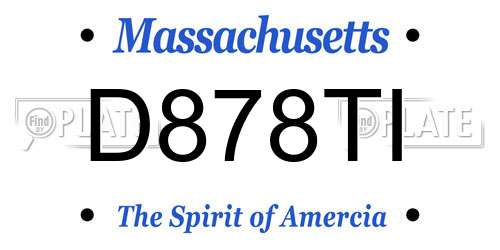 D878TI Massachusetts License Plate