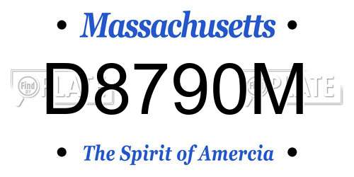 D8790M Massachusetts License Plate
