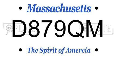 D879QM Massachusetts License Plate