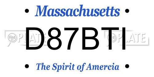 D87BTI Massachusetts License Plate