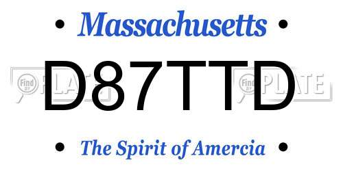 D87TTD Massachusetts License Plate