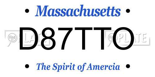 D87TTO Massachusetts License Plate