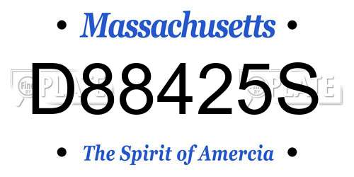 D88425S Massachusetts License Plate