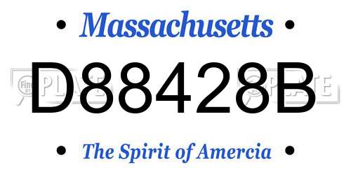 D88428B Massachusetts License Plate