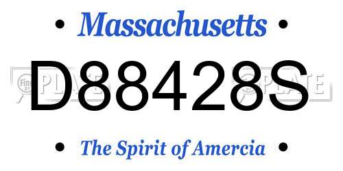 D88428S Massachusetts License Plate