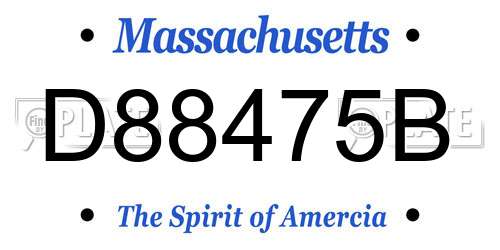 D88475B Massachusetts License Plate