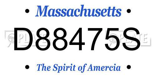 D88475S Massachusetts License Plate