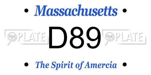 D89 Massachusetts License Plate