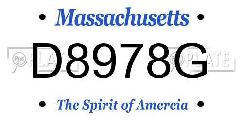 D8978G Massachusetts License Plate
