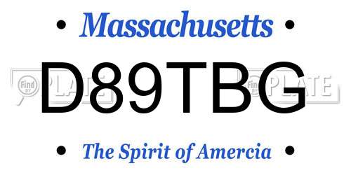 D89TBG Massachusetts License Plate