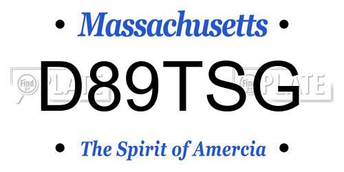 D89TSG Massachusetts License Plate