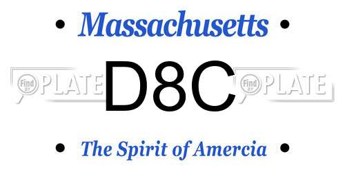D8C Massachusetts License Plate