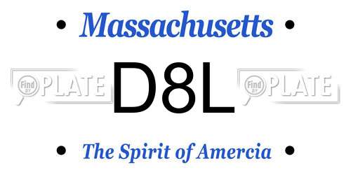 D8L Massachusetts License Plate