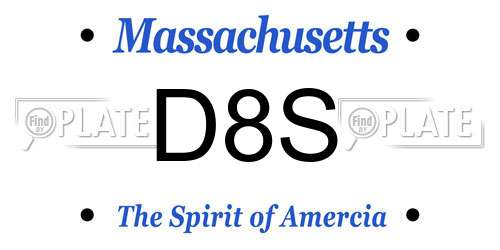 D8S Massachusetts License Plate